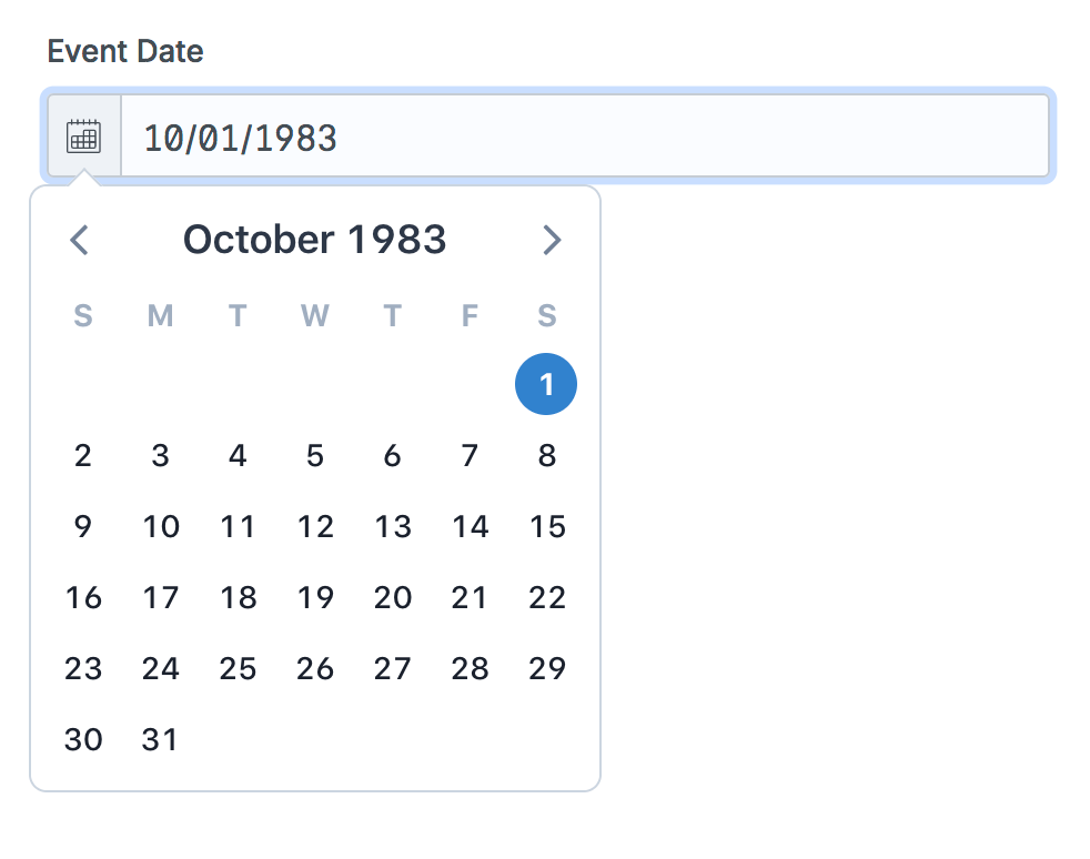 Screenshot of Date