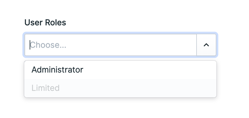 Screenshot of User Roles