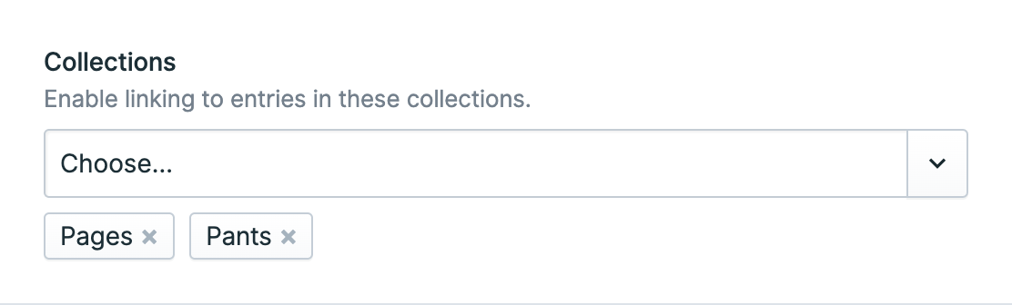 Configuring navigation collections
