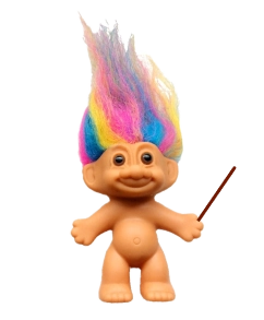 A troll pointing a teaching stick