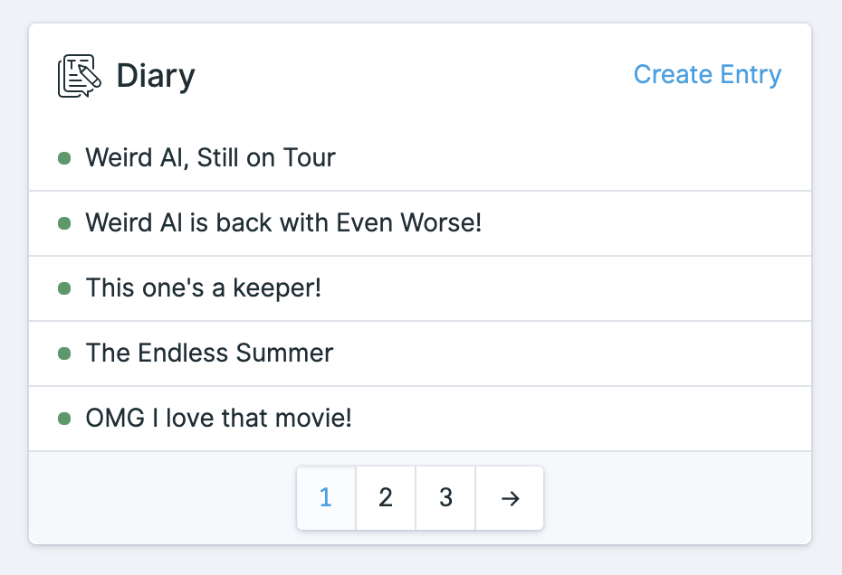 Screenshot of Collection Widget